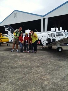 Prof. Mel Silvestre happy to usher us into the boundless world aviation. Here he is in front of a vintage airplane with the Grade 2 students and Teacher Nemcy Cruz.