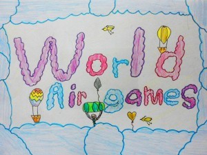 Grade 1 student entry showing the how watching air games makes one feel close to the sky.